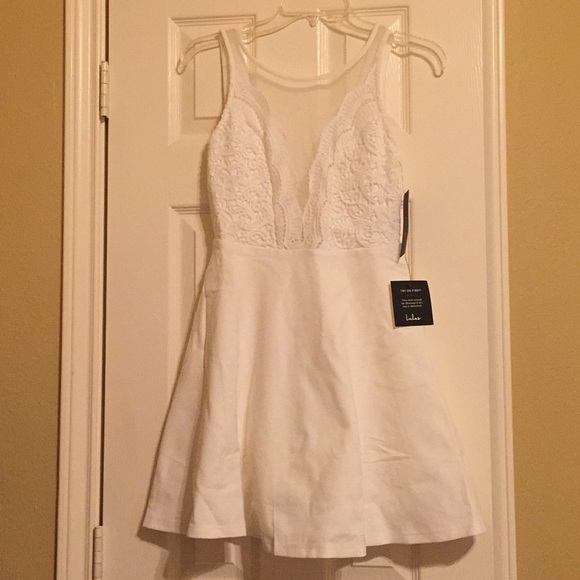 🆕Lulus I Promise White Skater Dress - Picture 4 of 7